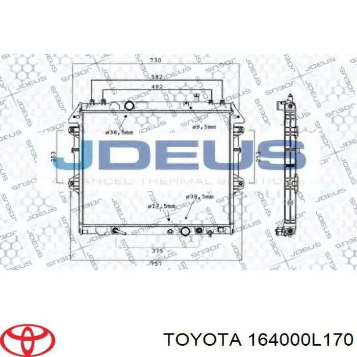 164000L170 Toyota radiador refrigeración del motor