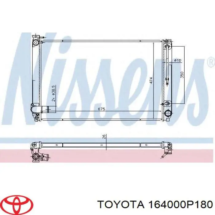 164000P180 Toyota radiador refrigeración del motor