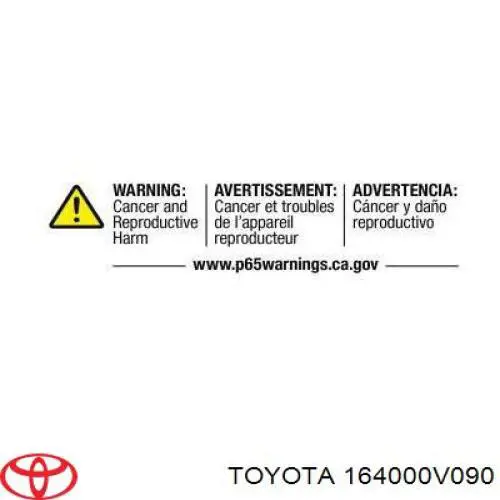 164000V090 Toyota radiador refrigeración del motor