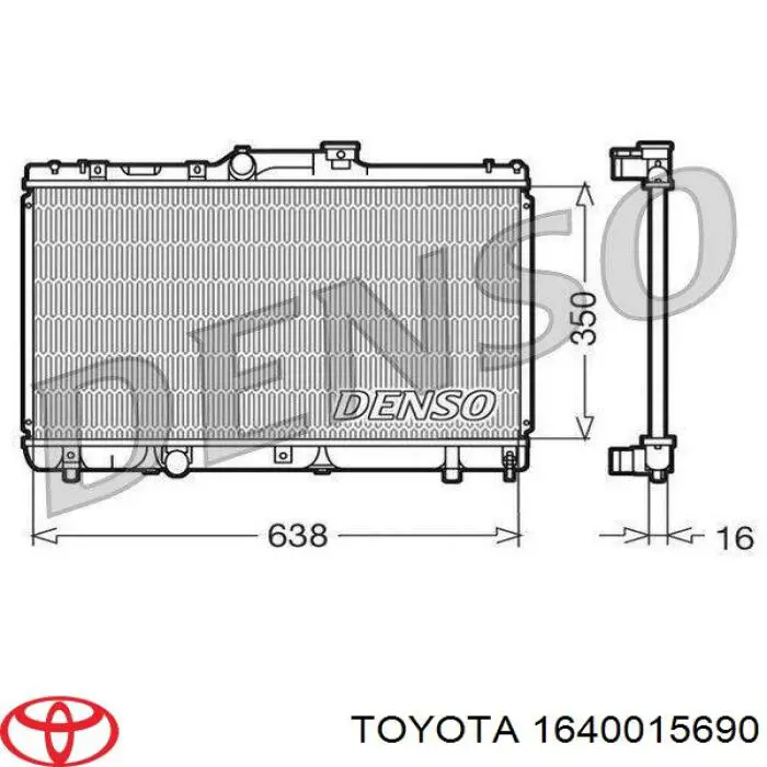 1640015690 Toyota radiador refrigeración del motor