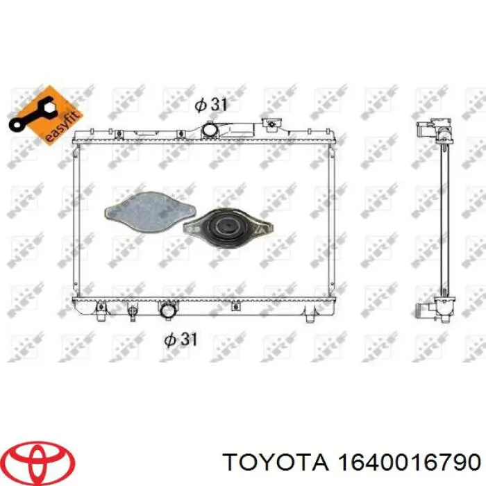 1640016790 Toyota radiador refrigeración del motor