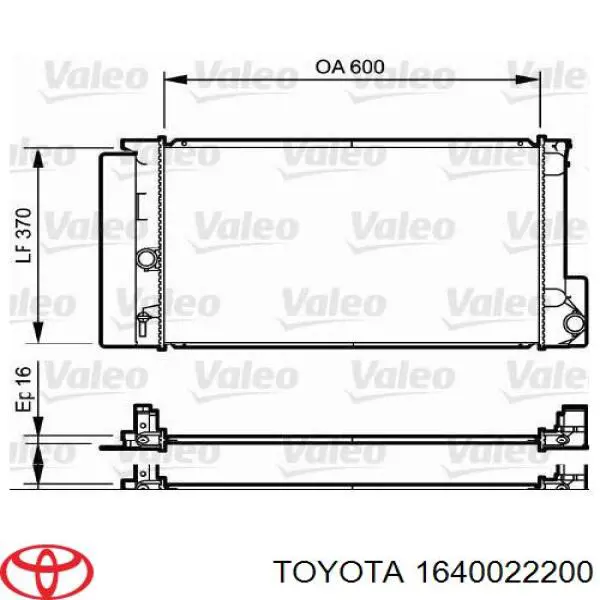 1640022200 Toyota radiador refrigeración del motor