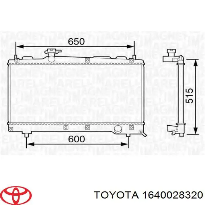 1640028320 Toyota radiador refrigeración del motor