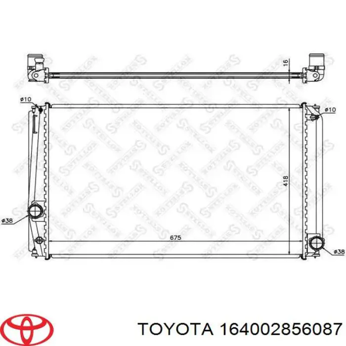 164002856087 Toyota radiador refrigeración del motor