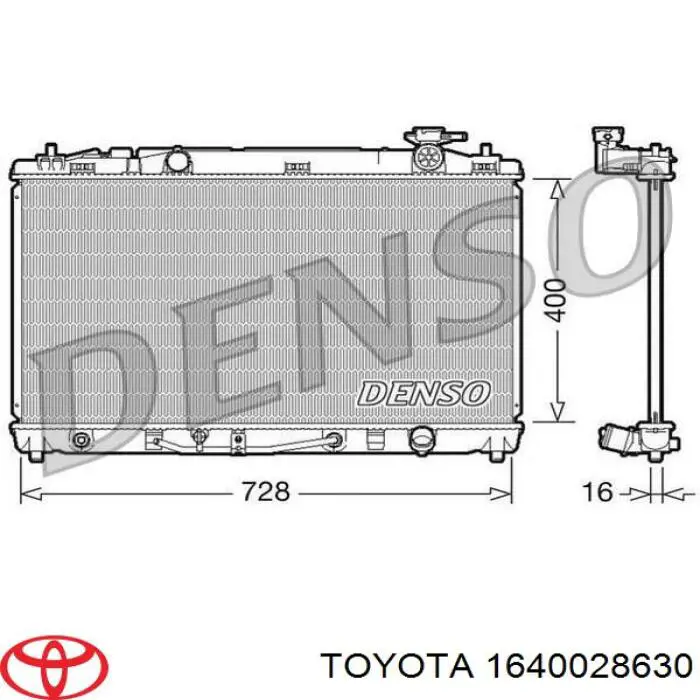 1640028630 Toyota radiador refrigeración del motor