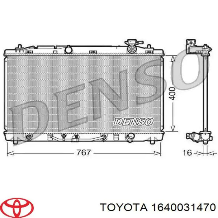 1640031470 Toyota radiador refrigeración del motor