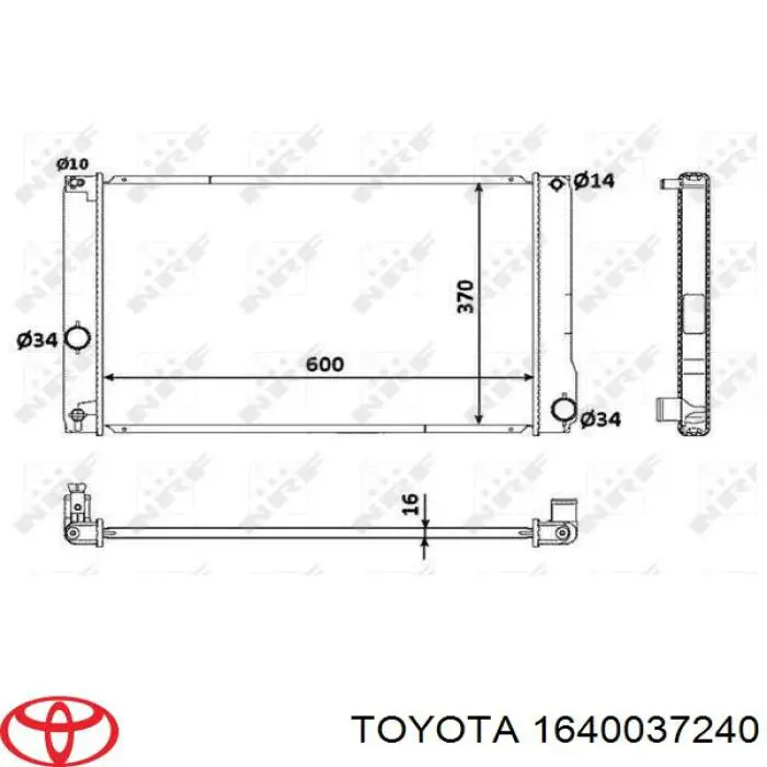  Radiador refrigeración del motor para Toyota Prius ZVW30