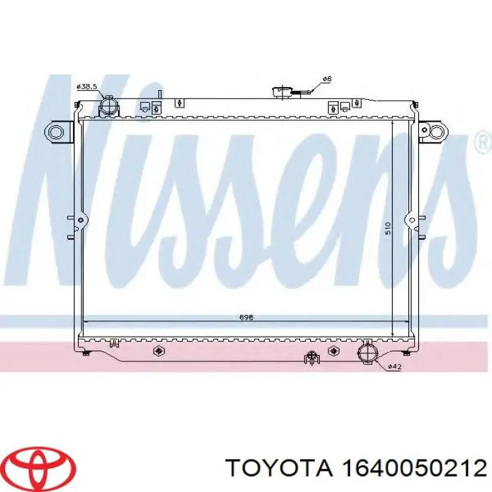 1640050212 Toyota radiador refrigeración del motor