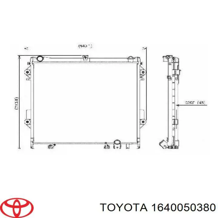 1640050380 Toyota radiador refrigeración del motor