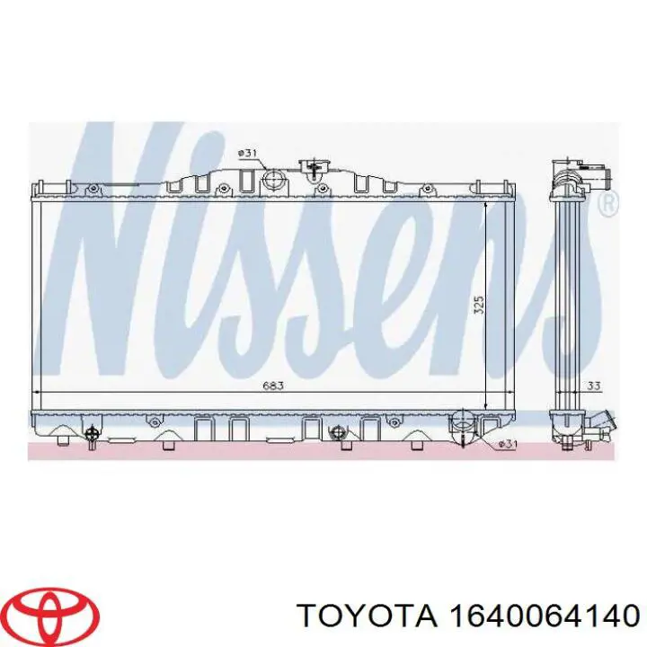 16400-64140 Toyota radiador refrigeración del motor