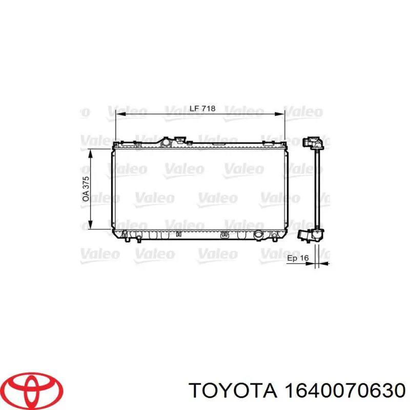 1640070630 Toyota radiador refrigeración del motor