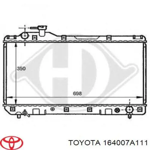 164007A111 Toyota radiador refrigeración del motor