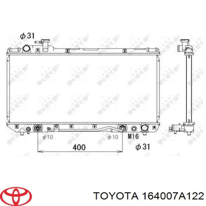 164007A122 Toyota radiador refrigeración del motor