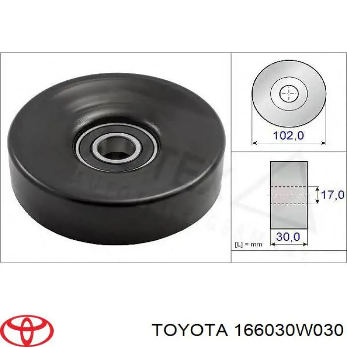 166030W030 Toyota rodillo, correa trapecial poli v