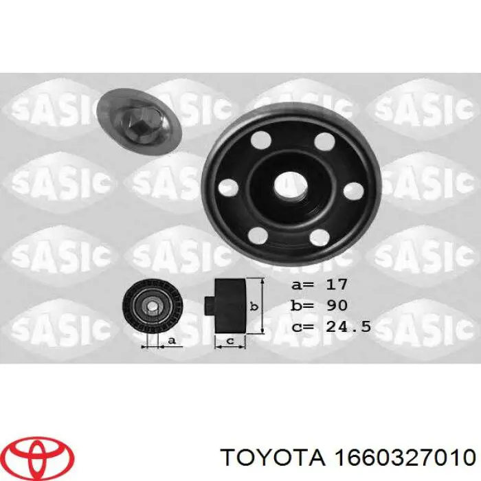 1660327010 Toyota rodillo, correa trapecial poli v