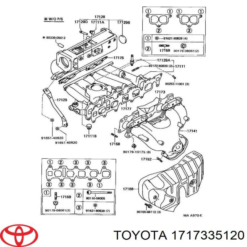 1717335120 Toyota junta de colector de escape