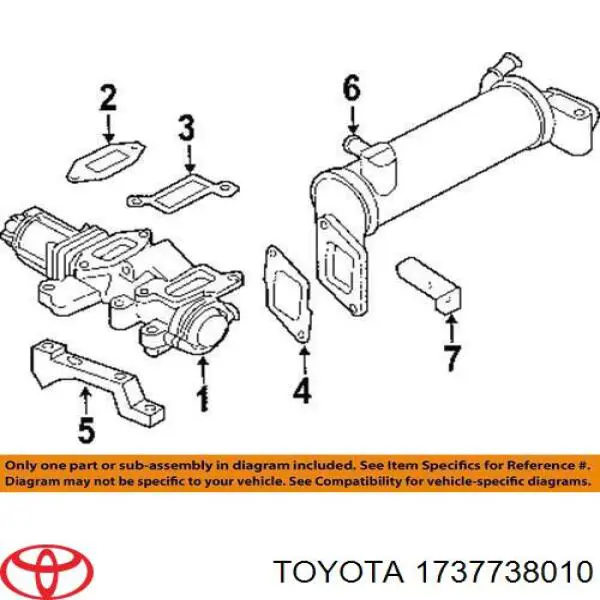  Junta de válvula AGR para Toyota FORTUNER N5, N6