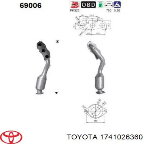  Silenciador delantero para Lexus IS E2