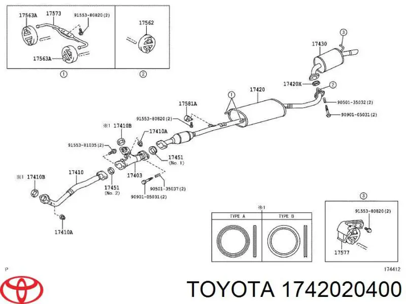  Silenciador del medio para Lexus RX U3_