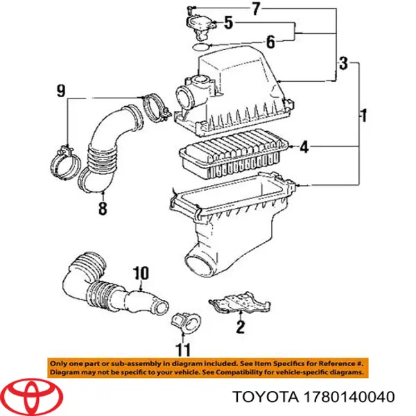 1780140040 Toyota filtro de aire