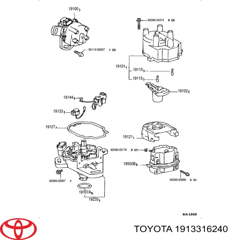  Distribuidor de encendido para Toyota RAV4 1 