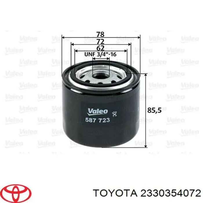 2330354072 Toyota filtro combustible