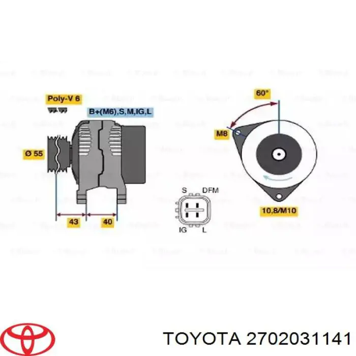 2702031141 Toyota alternador