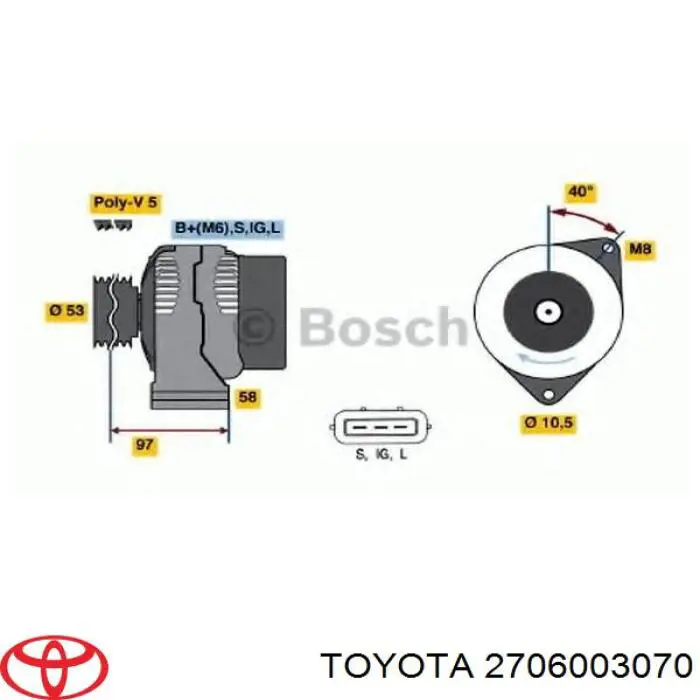 2706003070 Toyota alternador