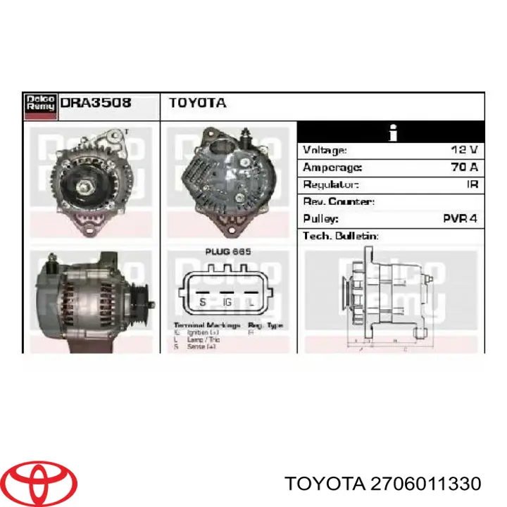 2706017150 Toyota alternador