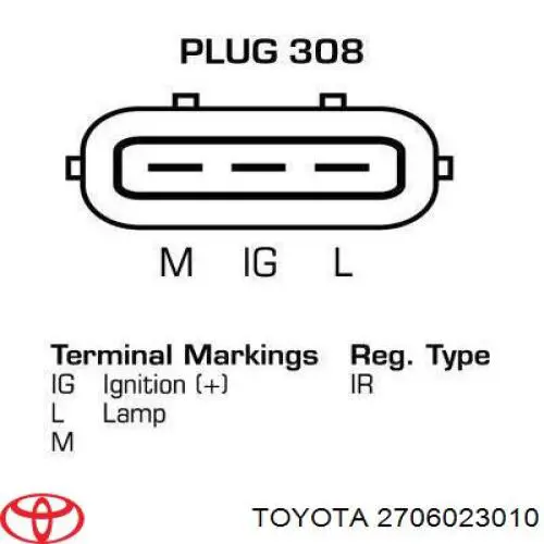 2706023010 Toyota alternador