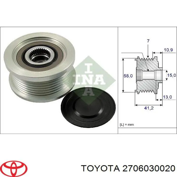 2706030020 Toyota alternador