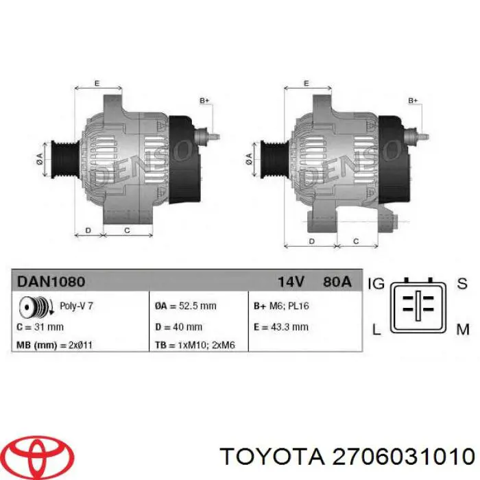 270603101184 Toyota alternador