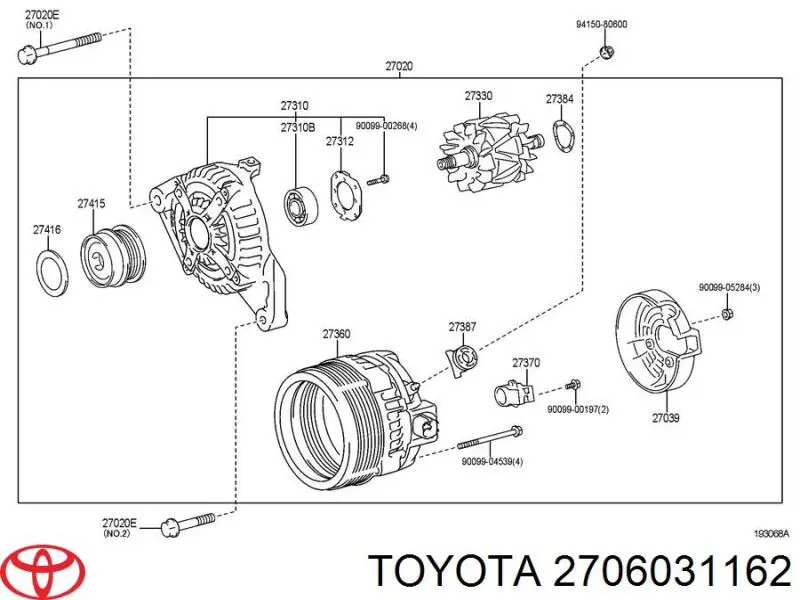 2706031162 Toyota alternador