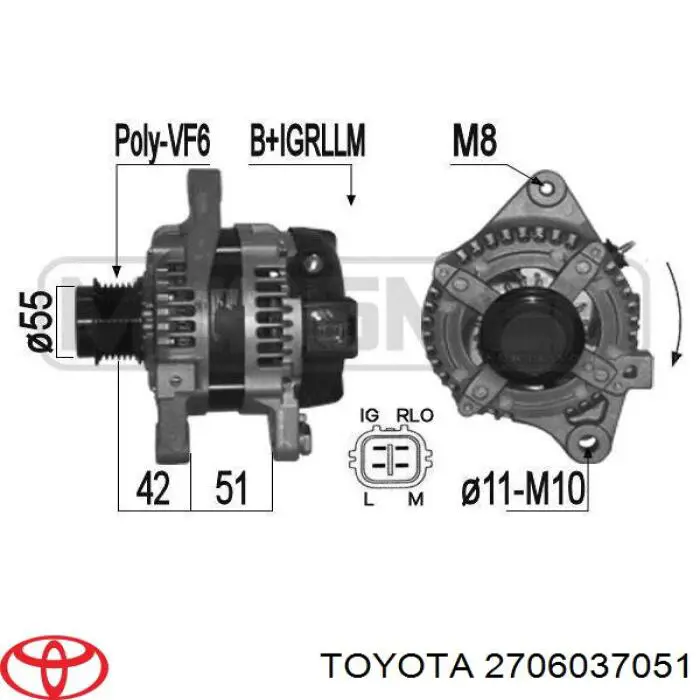 2706037051 Toyota alternador