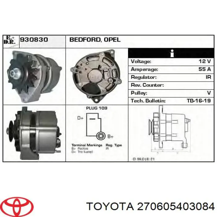 270605403084 Toyota alternador