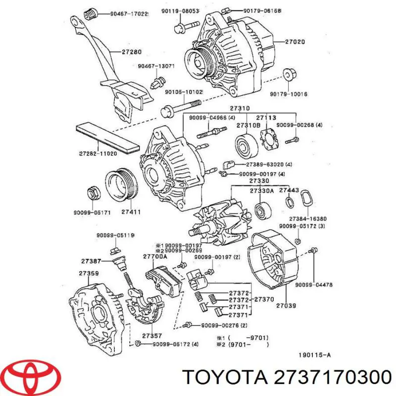  Escobilla de carbón, alternador para Volvo C30 M