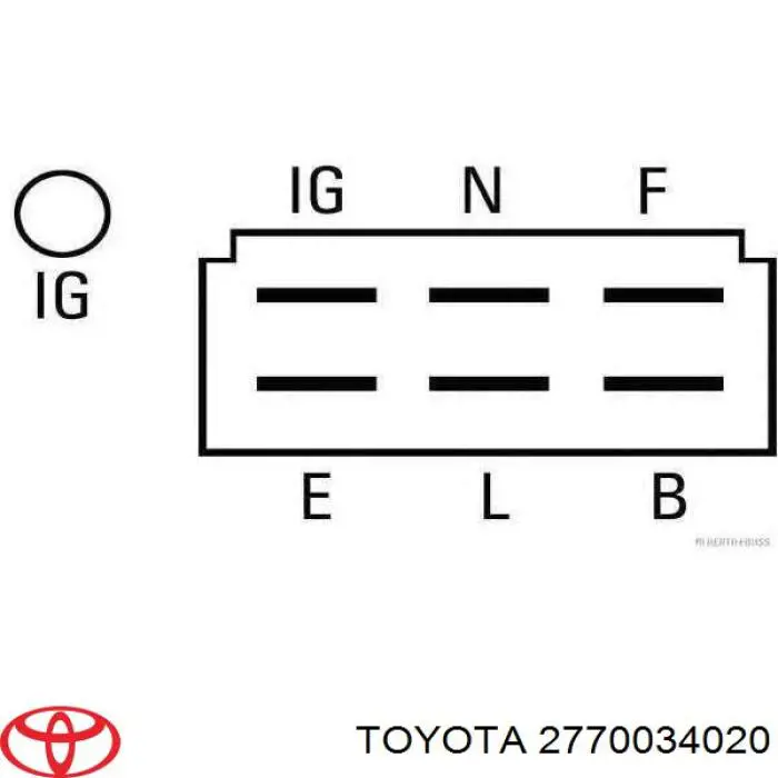 2770034020 Toyota regulador de rele del generador (rele de carga)