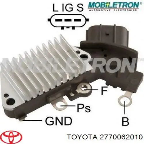 2770062010 Toyota regulador de rele del generador (rele de carga)