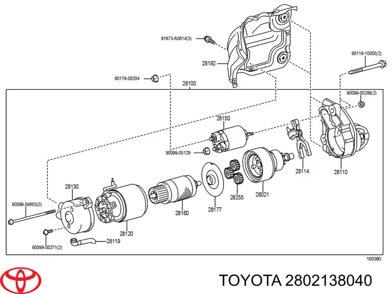 2802138040 Toyota bendix, motor de arranque