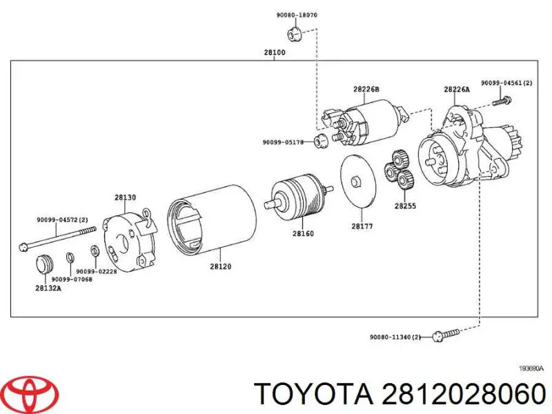 2812028060 Toyota devanado de excitación, motor de arranque