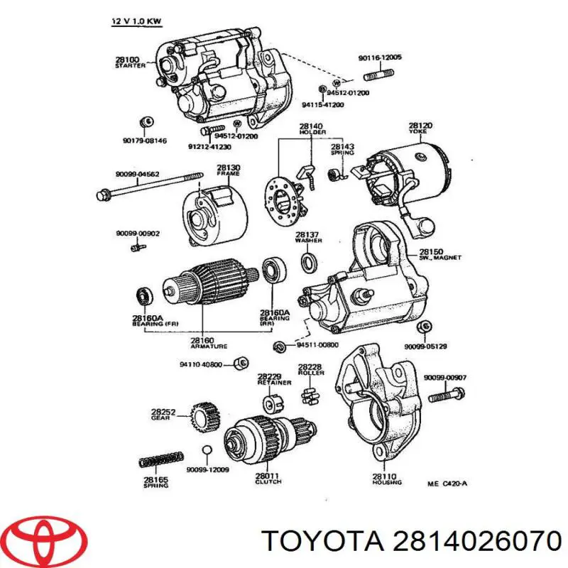 2814026070 Toyota escobilla de carbón, arrancador