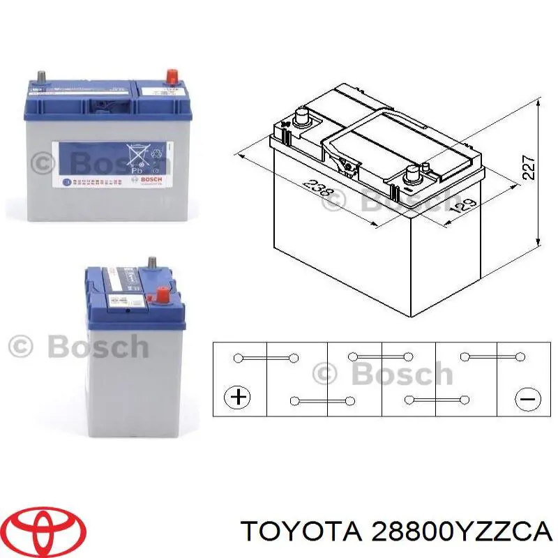 28800YZZCA Toyota batería de arranque