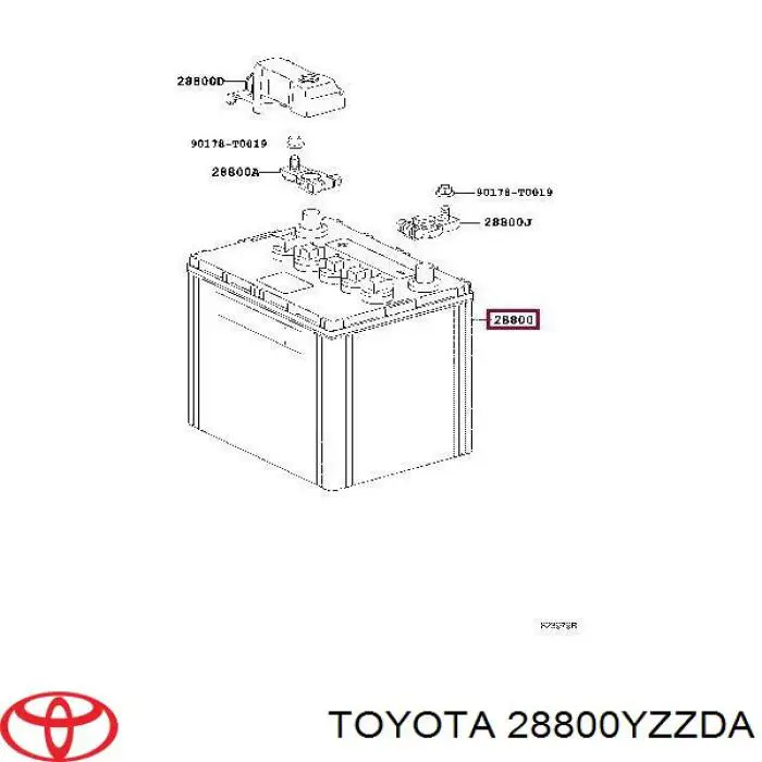 28800YZZDA Toyota batería de arranque