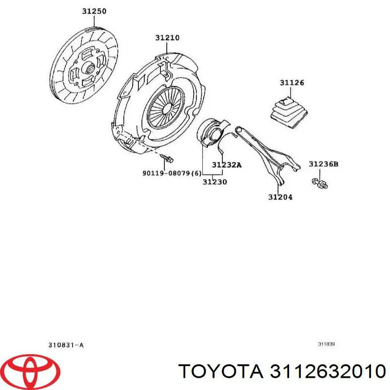  Bota De Horquilla De Embrague para Toyota RAV4 SXA 10