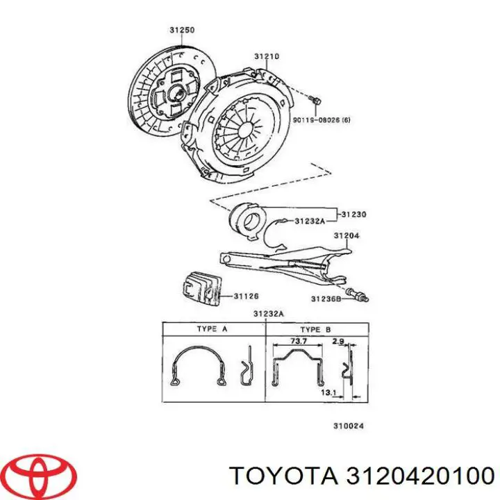  Horquilla de desembrague, embrague para Toyota Solara V3