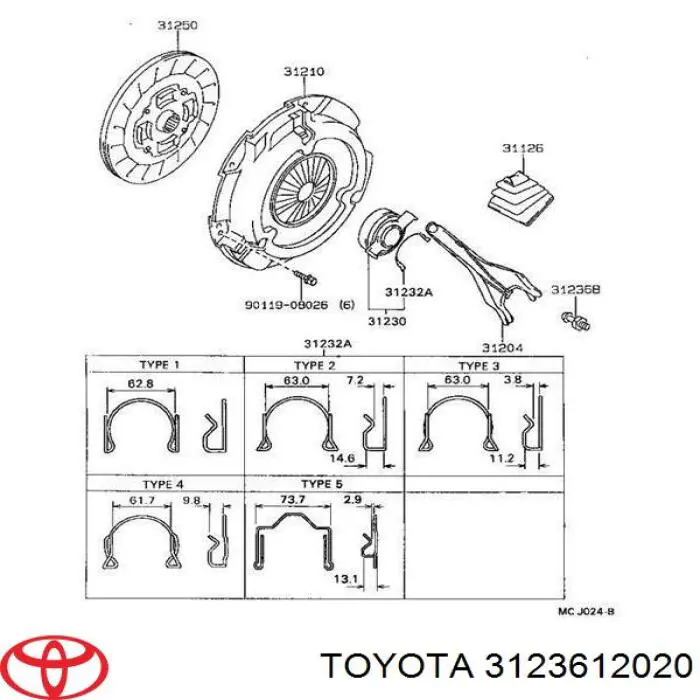  Eje De Horquilla De Embrague para Toyota Auris E15