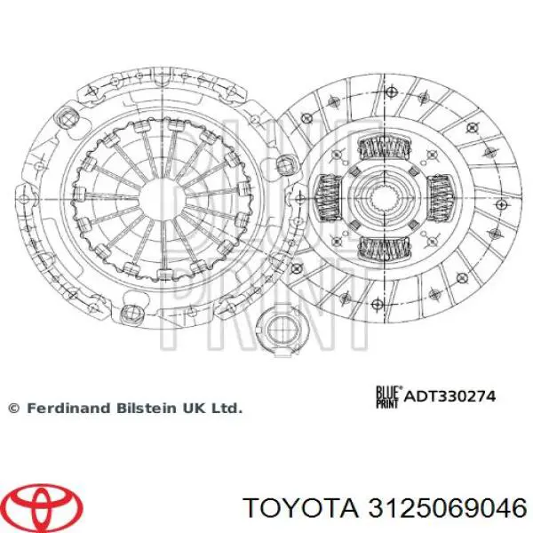 3125069045 Toyota kit de embrague (3 partes)