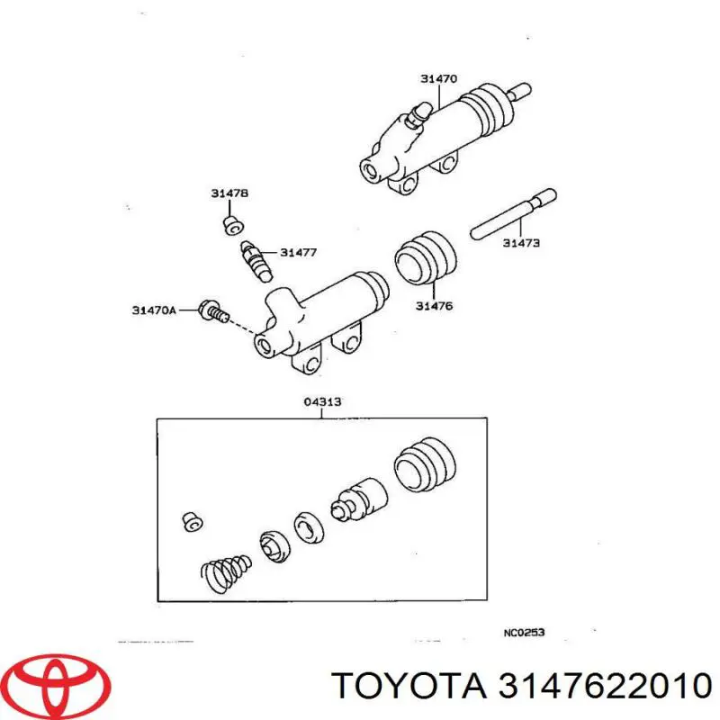  Kit de reparación del cilindro receptor del embrague para Toyota RAV4 3 