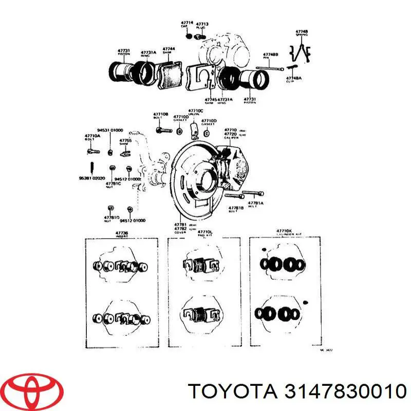 3147830010 Toyota junta, adaptador de filtro de aceite