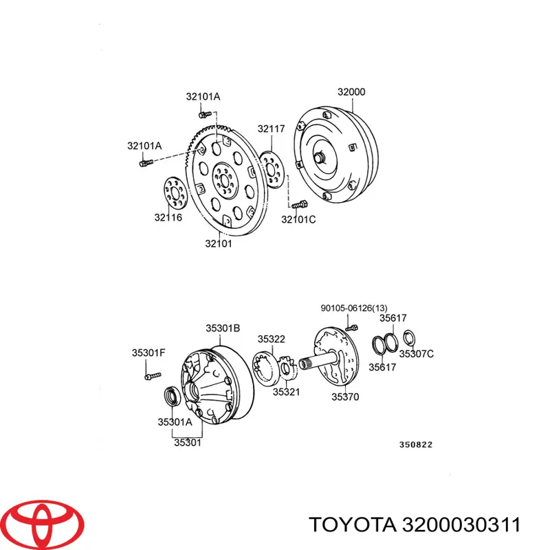 3200030311 Toyota convertidor de caja automática